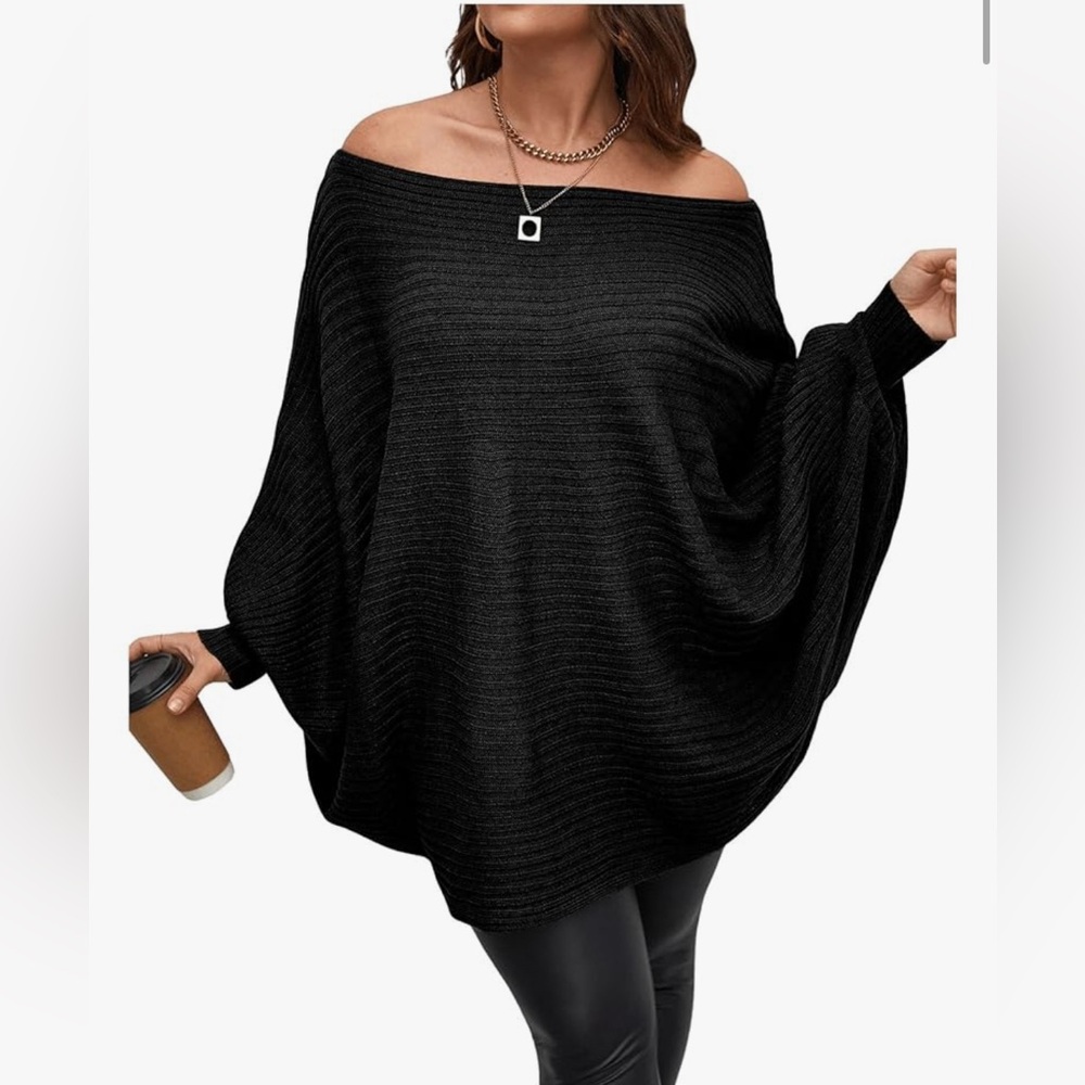 Chic Off-Shoulder Black Sweater